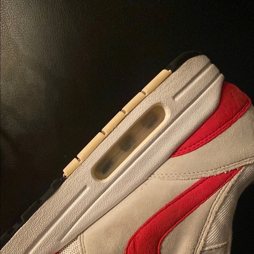 Nike AIR MAX!!! Red and White Sneakers Classic Design BX1 - Picture 10 of 13